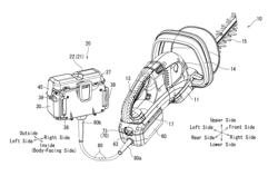 Wearable battery device with tethered connecting adapter for power tool