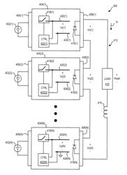 Switching circuits for extracting power from an electric power source and associated methods