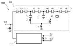 Ladder filter, duplexer and module