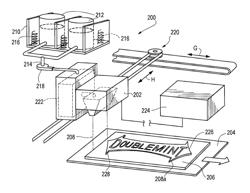 Non-contact printed comestible products and apparatus and method for producing same