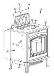 Methods for operating a top loading wood-fired appliance having a cooperating top-loading door and movable baffle