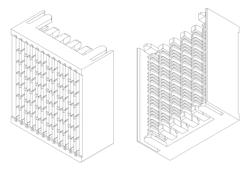 Vertical electrical connector housing