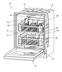 DISHWASHER RACK ASSEMBLY WITH TRIM ASSEMBLY