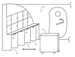 Foldaway cart for wheelchair stowage aboard a commercial aircraft