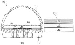 LED lamp with remote phosphor on a cap structure