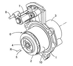 Coolant pump which exhibits an adjustable delivery volume