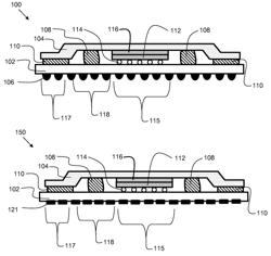 Electronic module assembly with patterned adhesive array