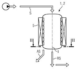 Method for separating magnetisable particles from a suspension and associated device