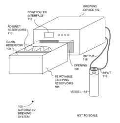 Multiple flow path recirculating brewing system with removable reservoirs