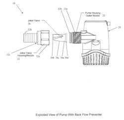 BILGE PUMP ARRANGEMENT HAVING BACK FLOW PREVENTER