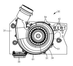 Compact scroll fan assembly