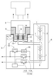 Power source apparatus equipped with a service plug and vehicle carrying that power source apparatus