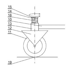 Caster Wheel Assembly of a Pickup for an Agricultural Machine