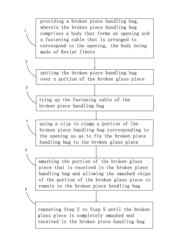 Method for handling broken piece and broken piece handling bag for use with the method