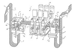 Device and method for feeding a web of a packaging material