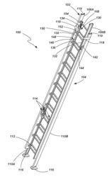 LADDERS WITH INTEGRATED SUPPORT, LADDER COMPONENTS AND RELATED METHODS