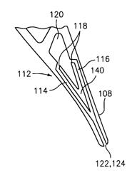 Full coverage trailing edge microcircuit with alternating converging exits