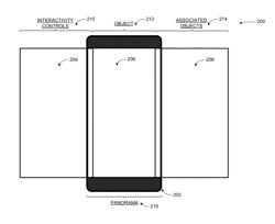 Managing objects in panorama display to navigate spreadsheet