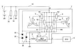 Electric rotating machine with load dump protector