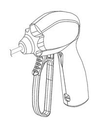 Handle for laparoscopic device with distal rotation wheel