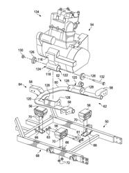 Vehicle including mount devices for coupling a sub-frame with a main frame