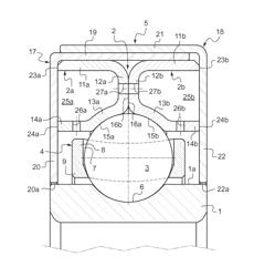 Rolling bearing comprising a housing having two parts and method of manufacturing such a bearing