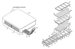 Projector apparatus having a foldable filter device