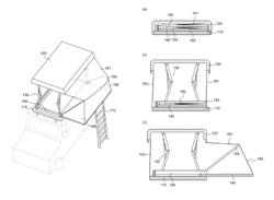 Expandable hard-shell tent mounted on a roof of vehicle