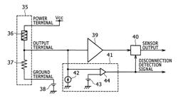 Disconnection detection circuit for bridge circuit and system including disconnection detecting means