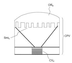 PHOTOVOLTAIC MODULE COMPRISING A CONCENTRATION OPTIC WITH SUBWAVELENGTH PATTERNS AND SOLAR GENERATOR FOR SATELLITE COMPRISING SAID MODULE