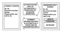 Information input display device and control program thereof