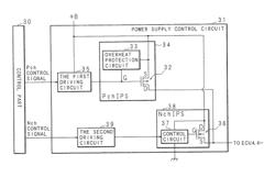 Power supply control circuit using N-type and P-type FETs in parallel and power supply control device