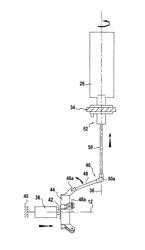 Stationary actuator device for controlling the pitch of fan blades of a turboprop