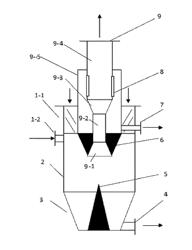 APPARATUS FOR LIQUID DEGASSING USING COUPLING OF SWIRLING FLOW OR CENTRIFUGAL FIELD AND PRESSURE GRADIENT FIELD