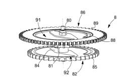 Timepiece wheel set with a unidirectional wheel