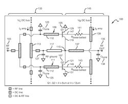 Power Amplifier Having Separate Interconnects For DC Bias and RF Matching Networks