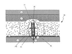 Process for the production of a composite part with multi-part outer layer, and composite part