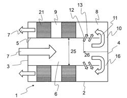 Compact exhaust gas treatment unit with mixing region, method for mixing an exhaust gas and vehicle