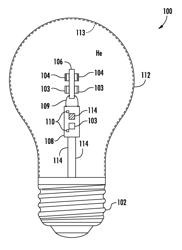 Gas cooled LED lamp with heat conductive submount