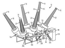 Self-contained link module for gang-style high voltage dead tank breaker