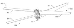 SCISSORING FOLD ARRANGEMENT FOR DUAL PLANE FOUR BLADED ROTOR HUBS