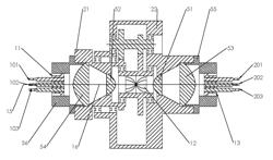 Using an optical expander/condenser to achieve a compact beam structure for a multi-channel optical rotary joint