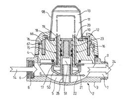 DEVICE FOR DIFFUSING AN ENCAPSULATED MATERIAL IN A WATER STREAM