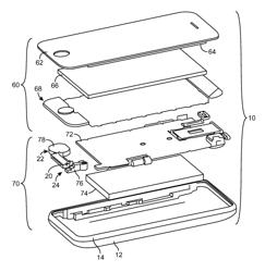 Portable electronic device with two-piece housing