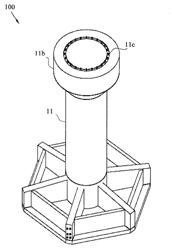 Foundation with slab, pedestal and ribs for columns and towers