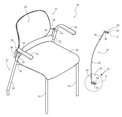 Chair with a tilting backrest