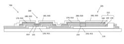 Enhancement mode inverter with variable thickness dielectric stack