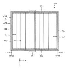 Display panel for compensating negative power supply voltage, display module and mobile device including the same