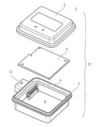 Method for placing an electronic printed card in contact with a plurality of contact elements in a housing receiving or surrounding the electronic printed card and housing