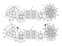 Grand date display device for a timepiece